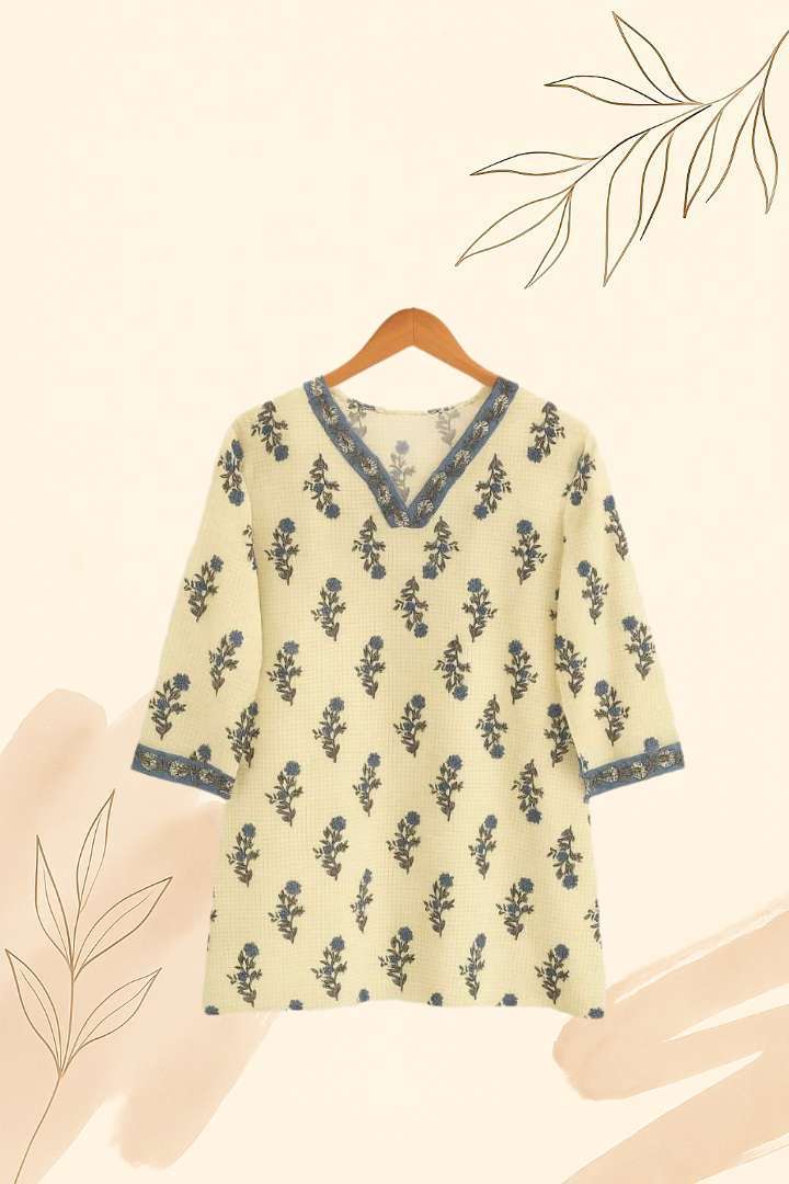 Block and Flower Kurti